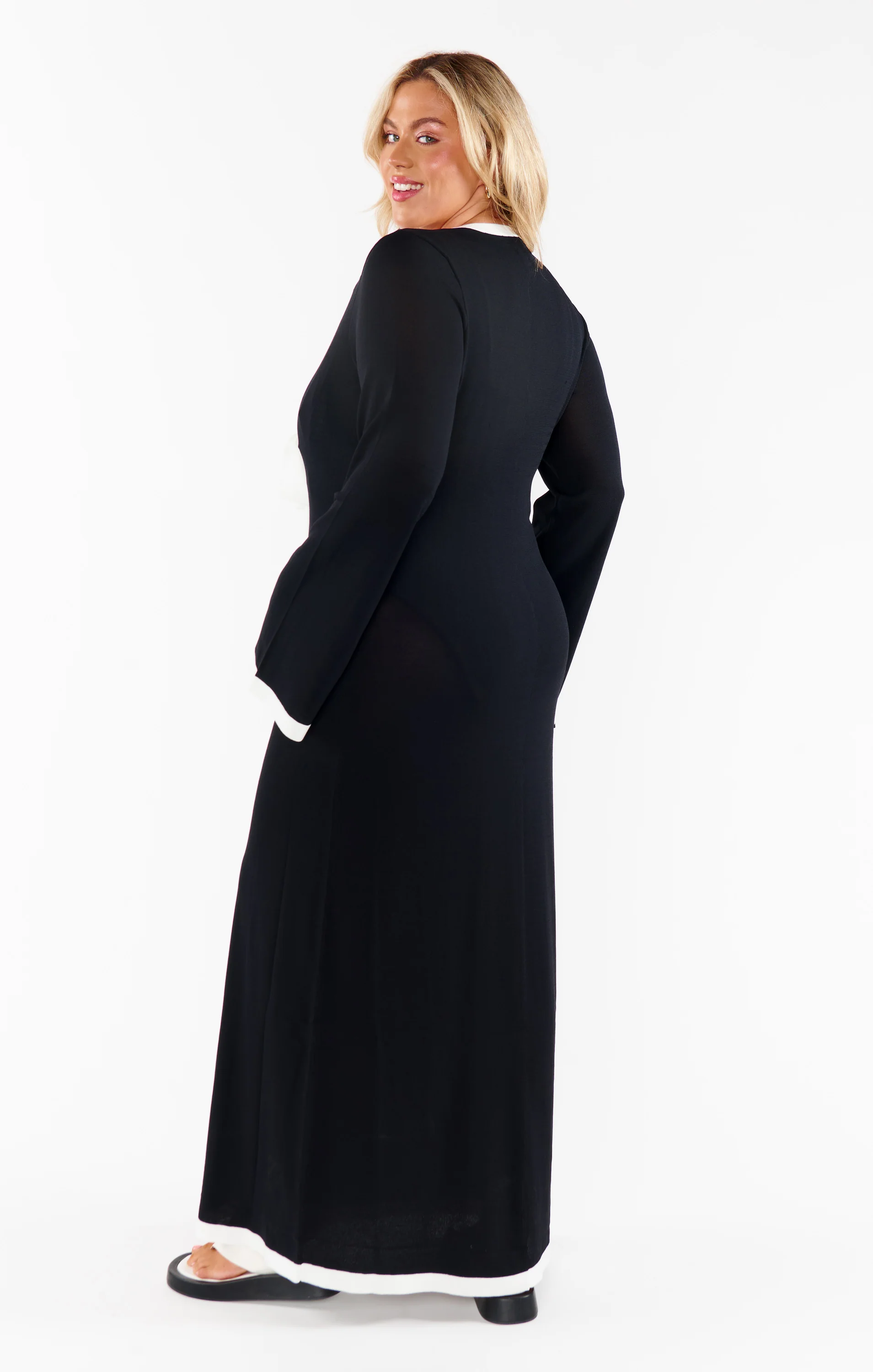 Balboa Dress ~ Black and White Contrast Knit - Image 10