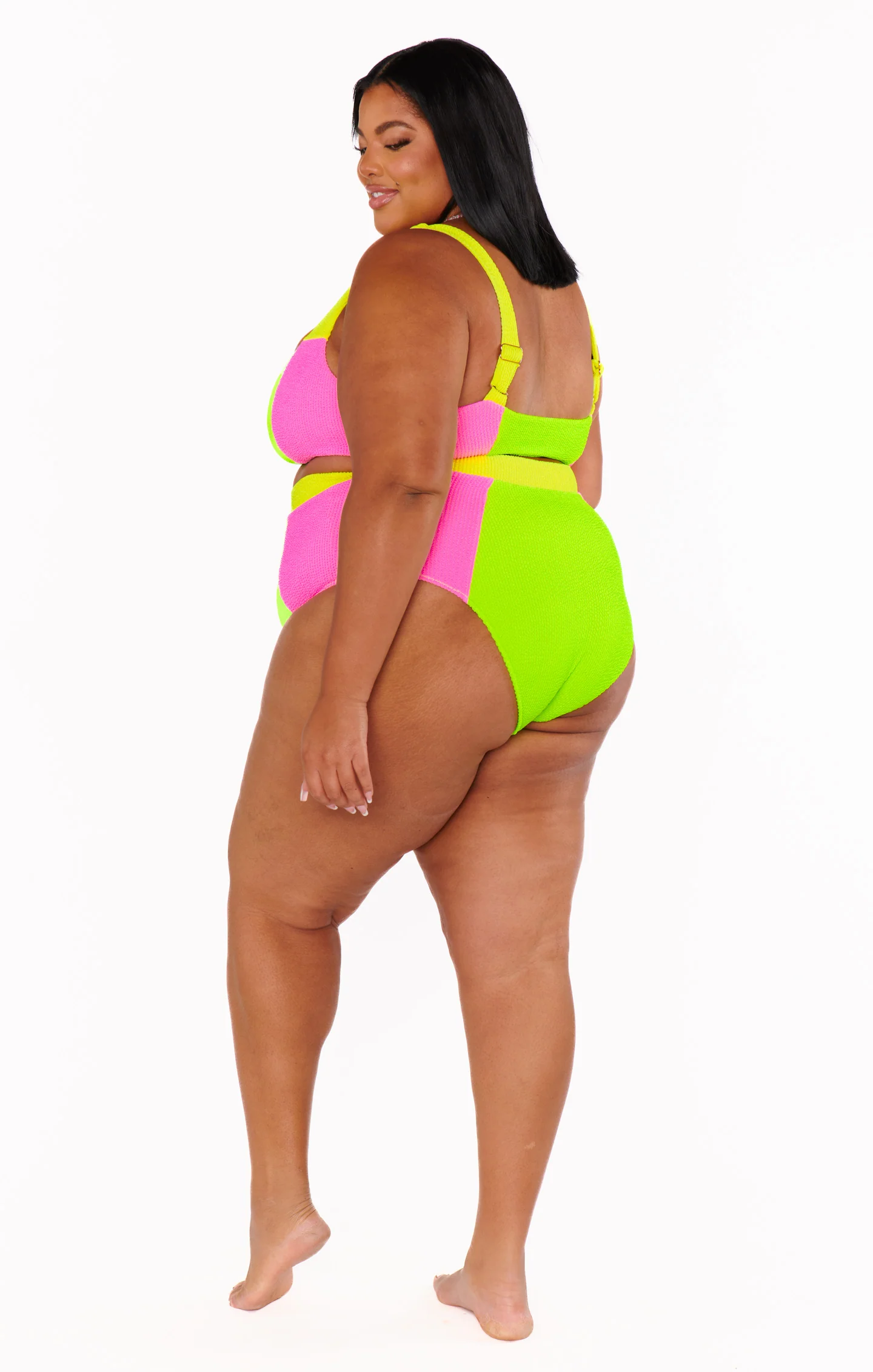 Hot Tub Top ~ 80s Party Colorblock Scrunch - Image 11