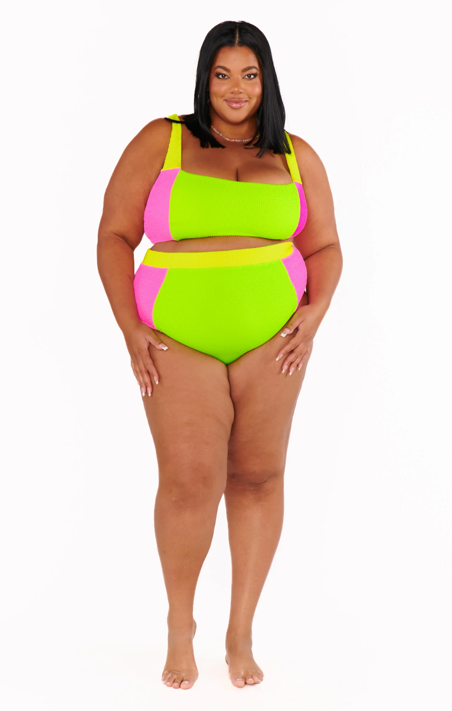 Hot Tub Top ~ 80s Party Colorblock Scrunch - Image 4