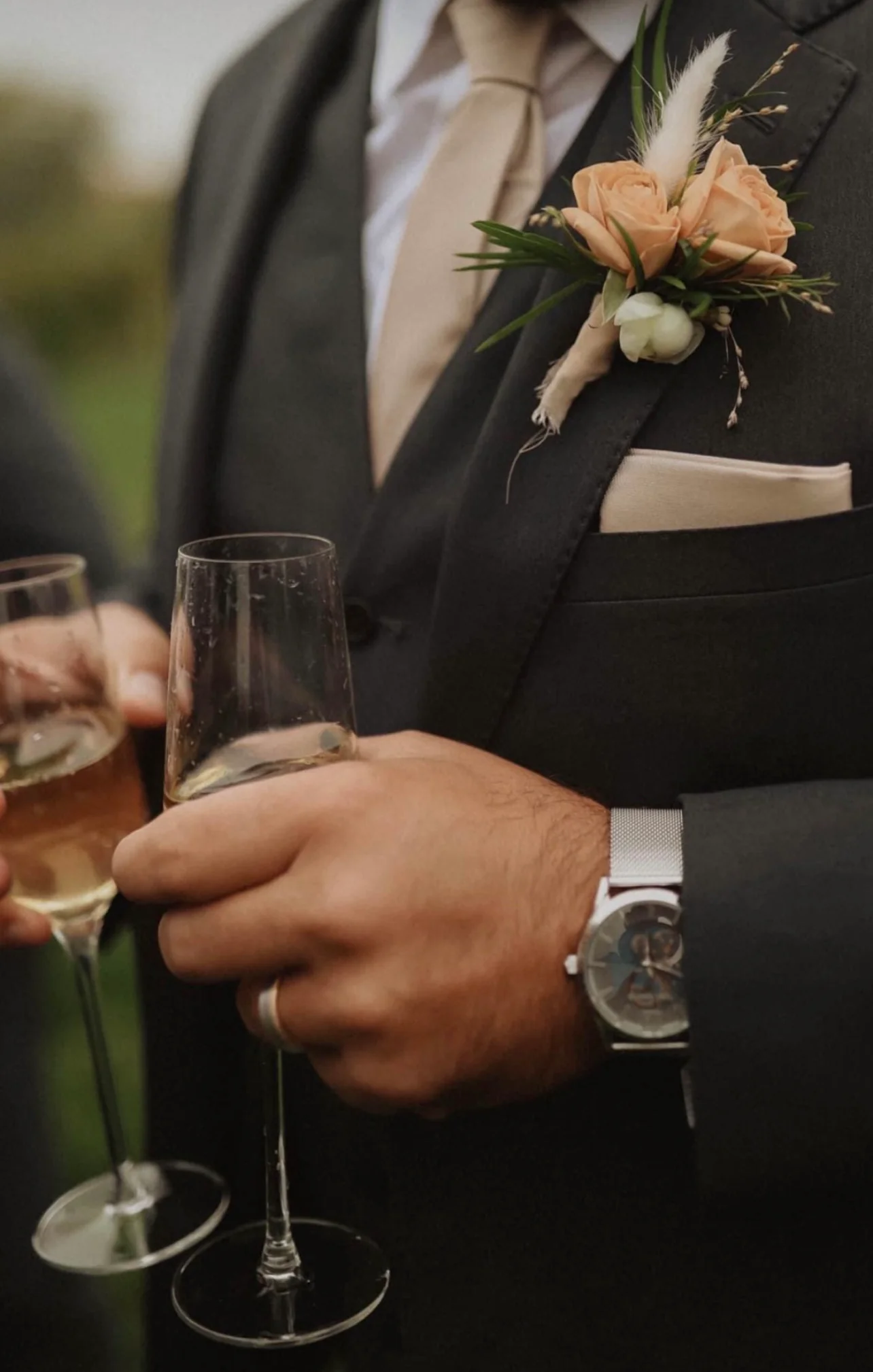 Nico Neck Tie ~ Champagne Solid - Image 4