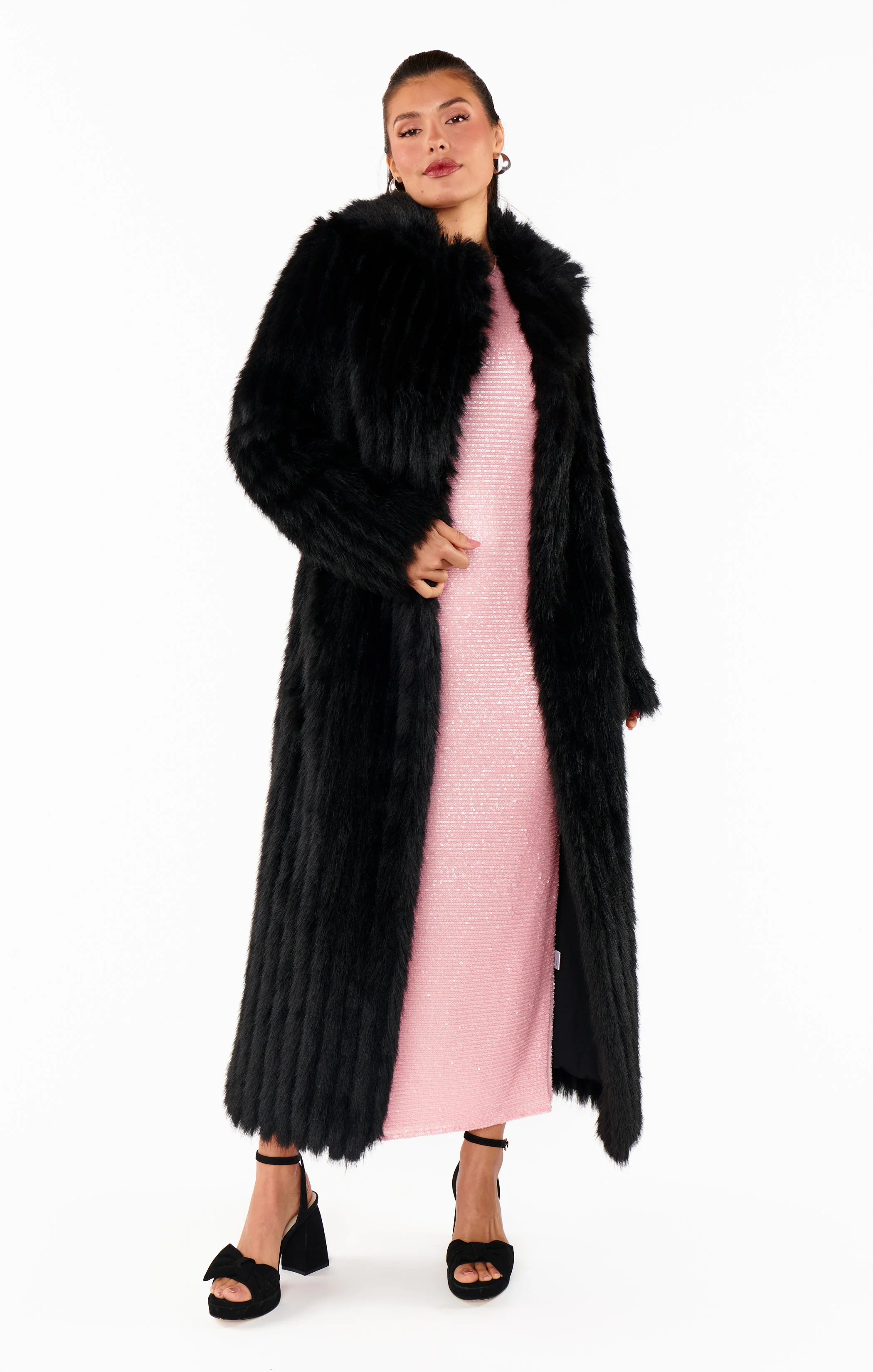 Plaza Coat ~ Black Faux Fur - Image 20