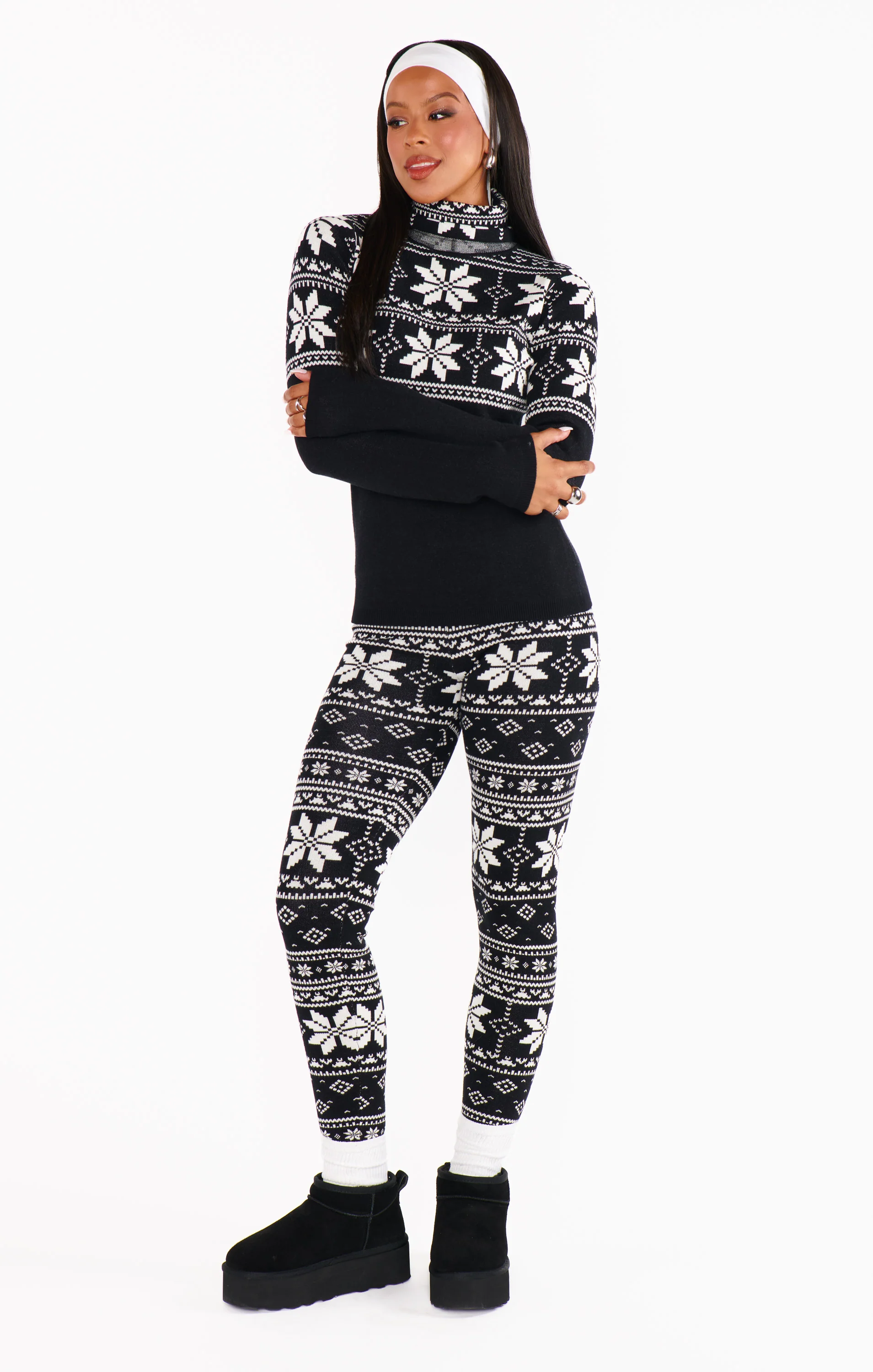 Ski Pullover ~ Black Fair Isle Knit - Image 4