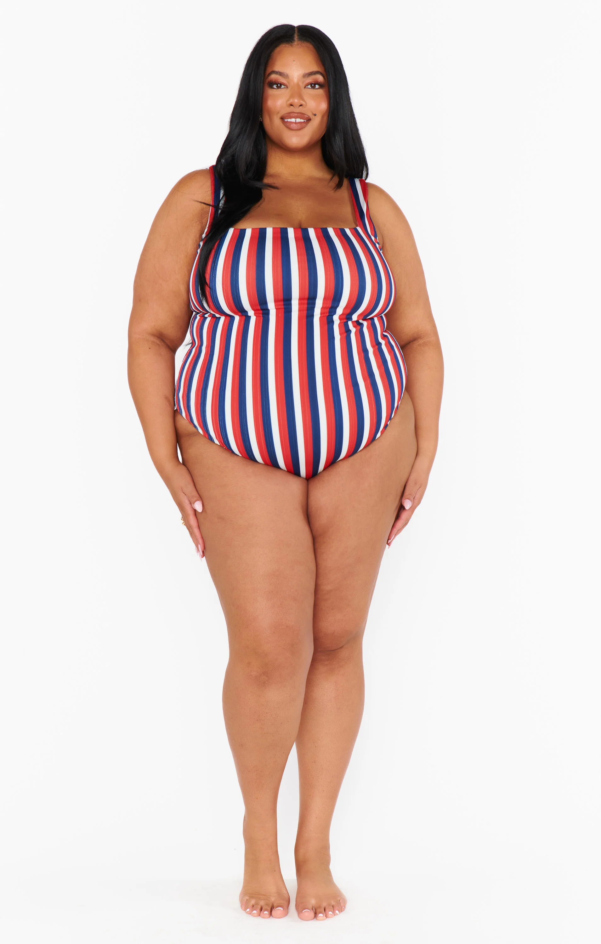 The Ribbed One Piece ~ Americana Stripe Micro Rib - Image 4