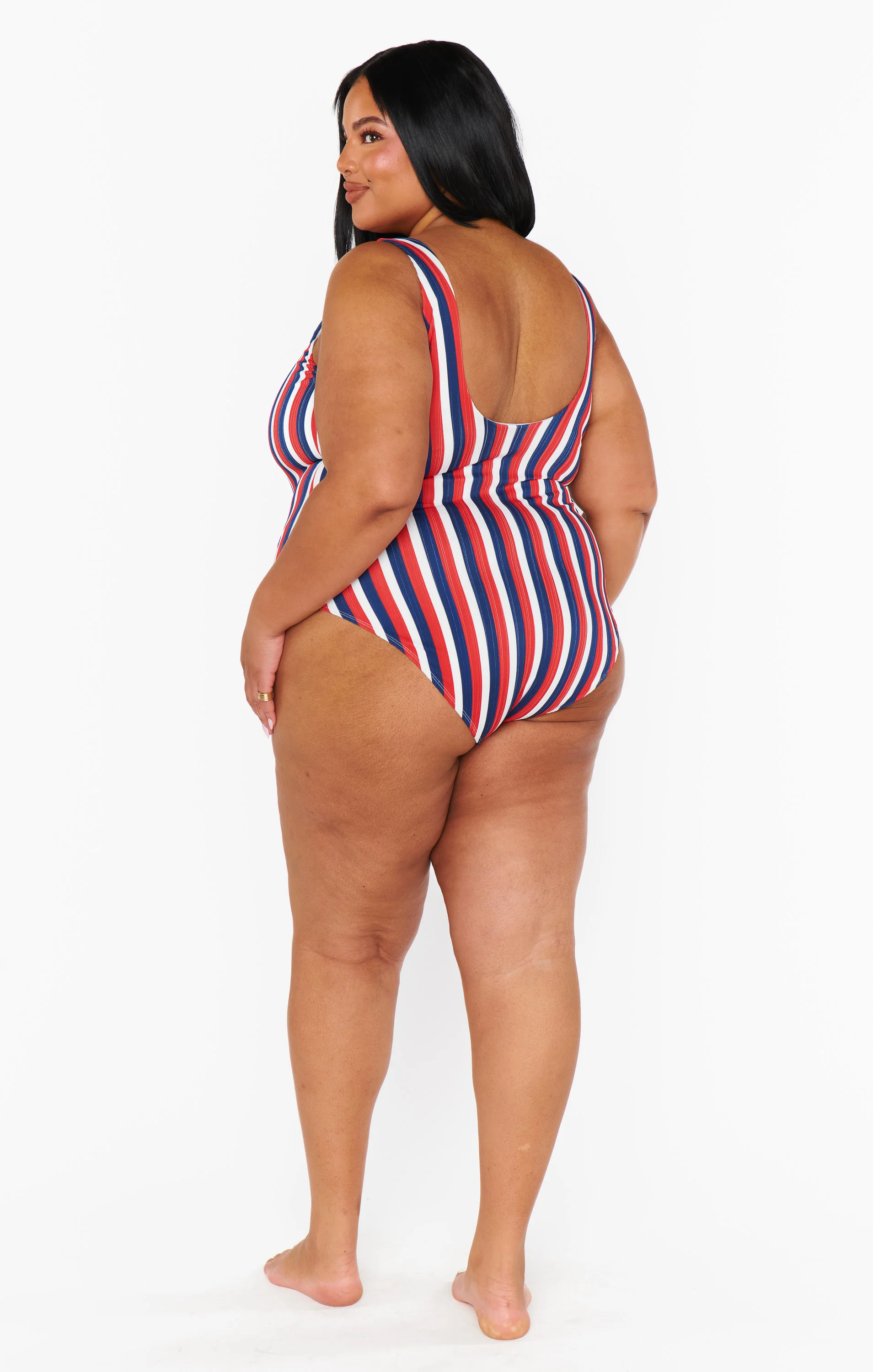 The Ribbed One Piece ~ Americana Stripe Micro Rib - Image 8